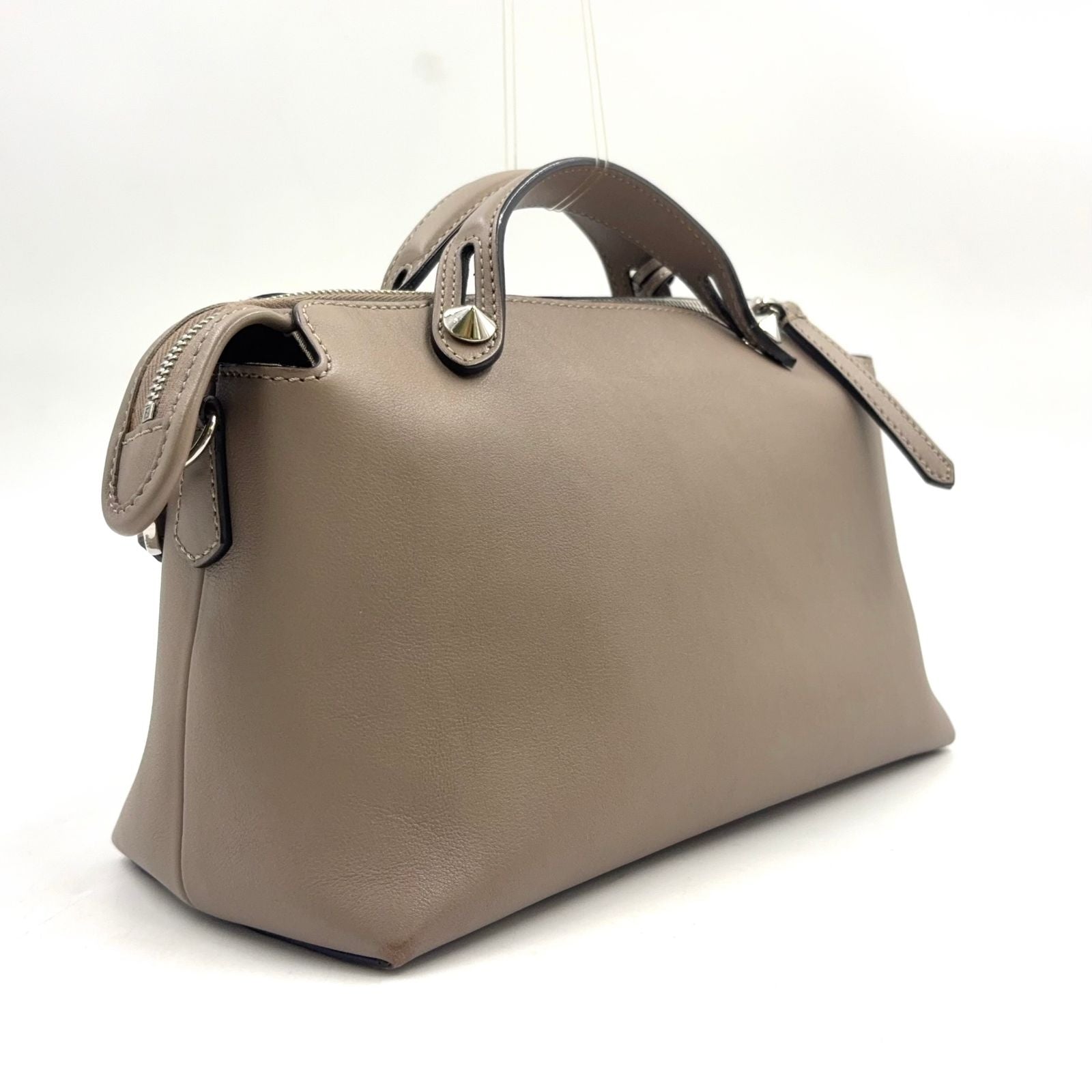 Fendi by the Way 2-Way Shoulder Calf Beige Handbag Silver — view 2