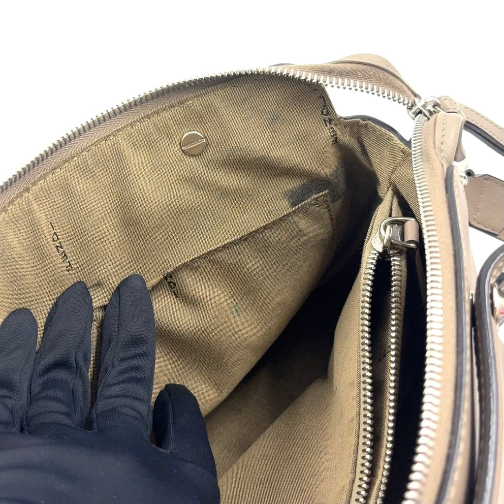 Fendi by the Way 2-Way Shoulder Calf Beige Handbag Silver — view 7