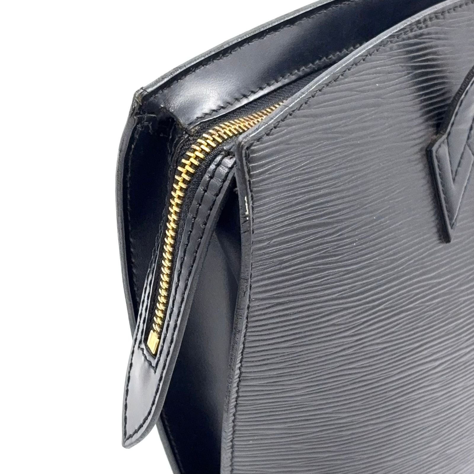 Louis Vuitton Saint Jacques Epi Noir Leather Black Handbag Gold — view 8
