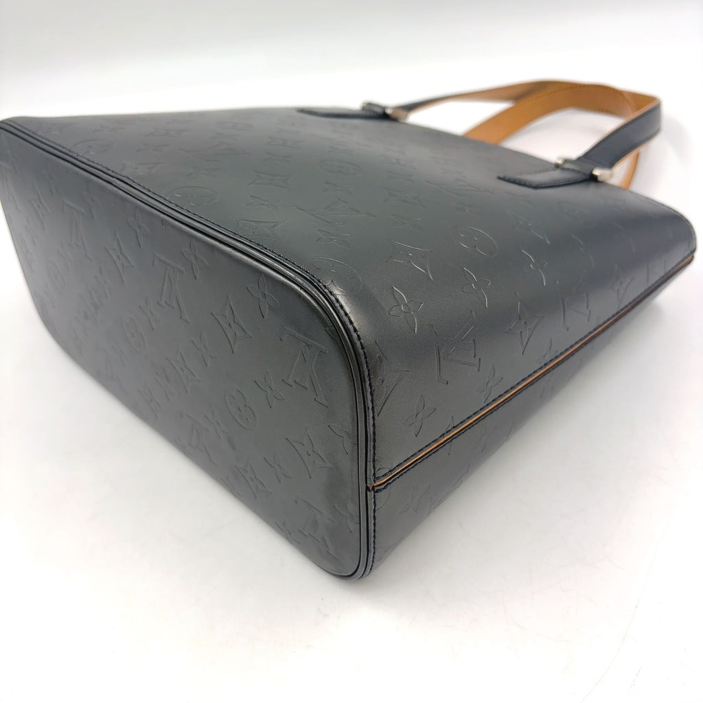 Louis Vuitton Monogram Mat Noir Leather Calf Black Lightbrown Handbag Silver — view 9
