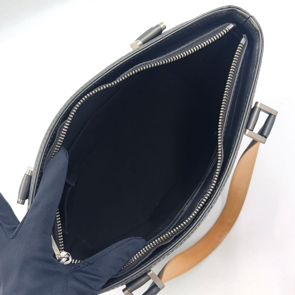 Louis Vuitton Monogram Mat Noir Leather Calf Black Lightbrown Handbag Silver — view 3