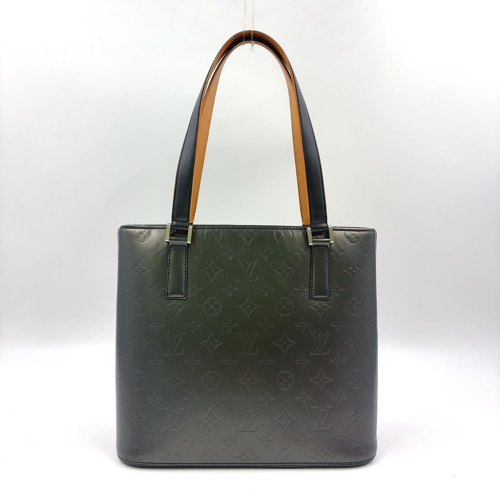 Louis Vuitton Monogram Mat Noir Leather Calf Black Lightbrown Handbag Silver