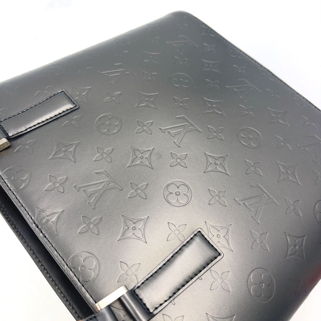 Louis Vuitton Monogram Mat Noir Leather Calf Black Lightbrown Handbag Silver — view 8
