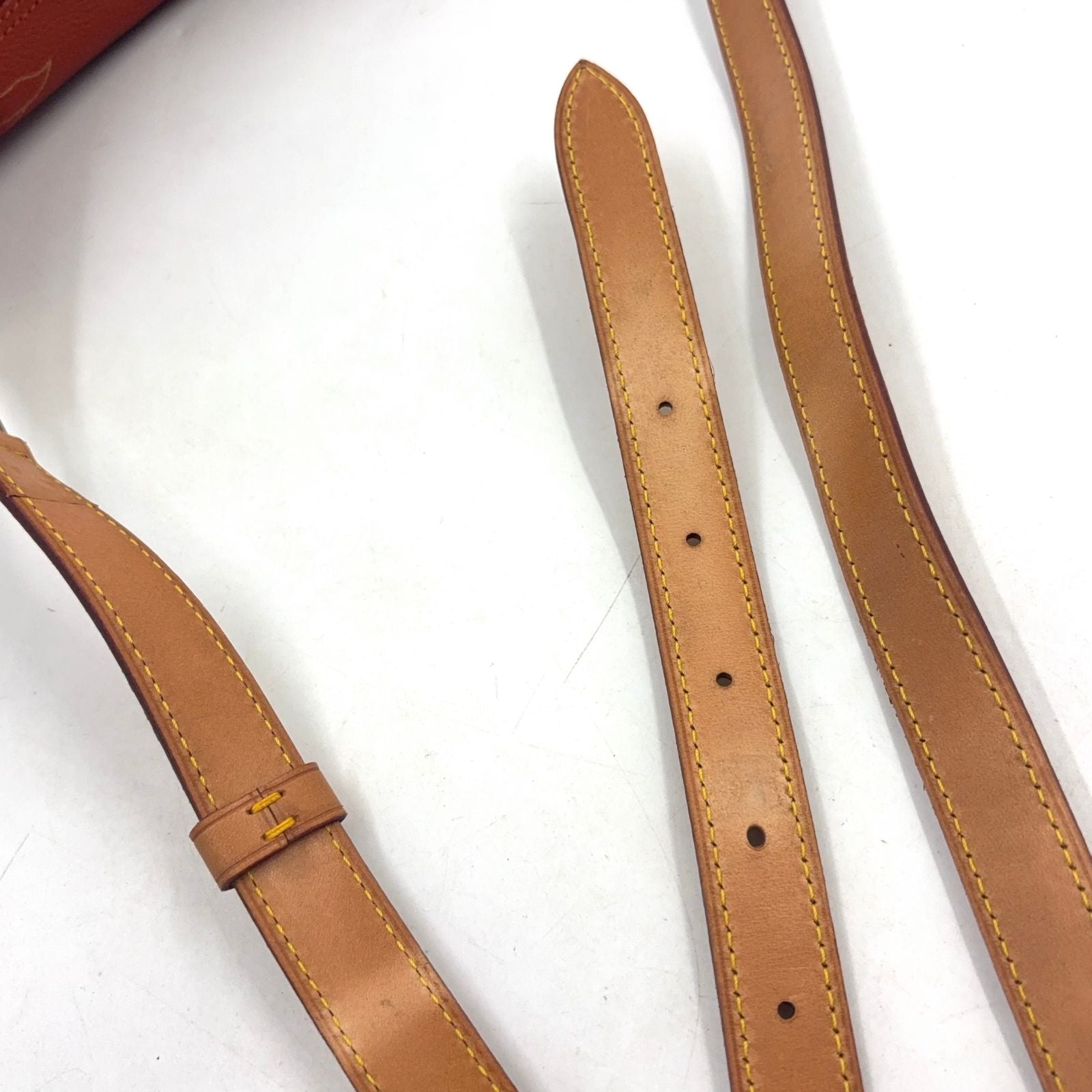 Louis Vuitton Leather Orange Brown Shoulder Bag Gold — view 8