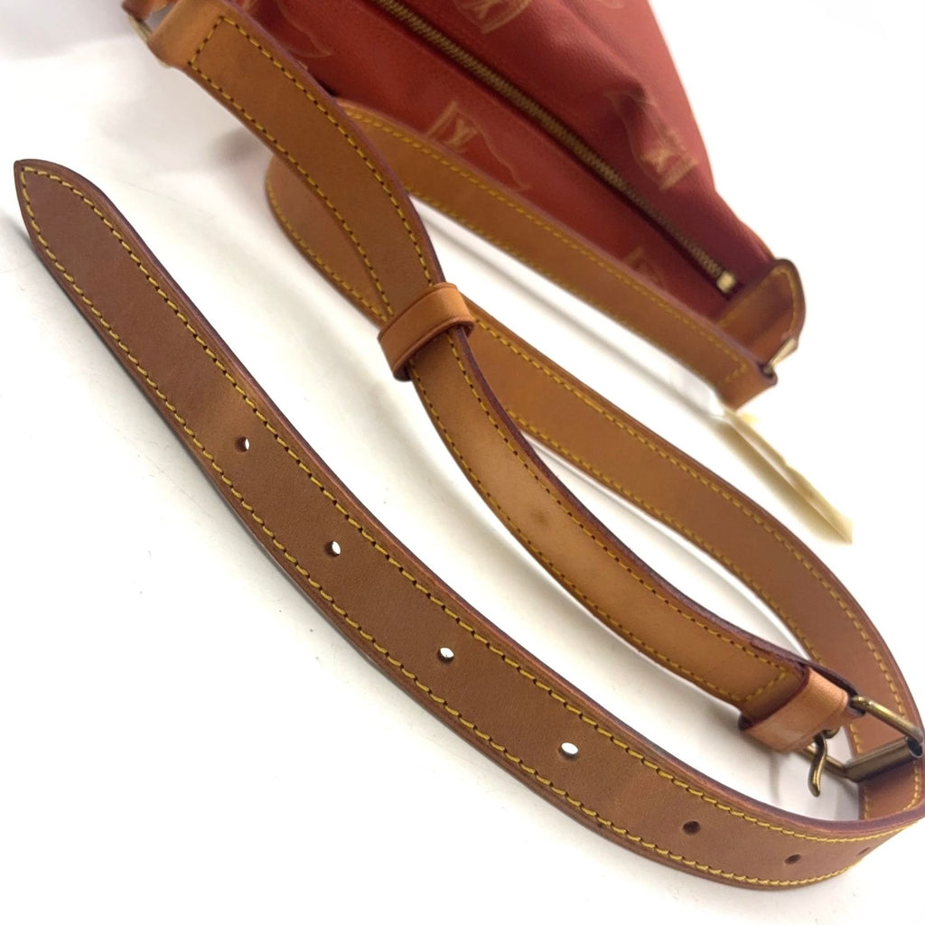 Louis Vuitton Leather Orange Brown Shoulder Bag Gold — view 9