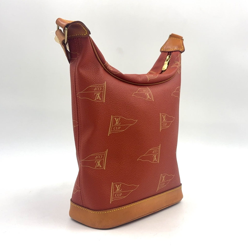 Louis Vuitton Leather Orange Brown Shoulder Bag Gold — view 2