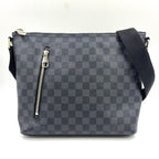 Louis Vuitton Mick PM Damier Graphite Leather Black Shoulder Bag Silver