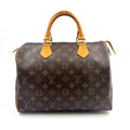 Louis Vuitton Speedy 30 Monogram Leather Brown Handbag Gold
