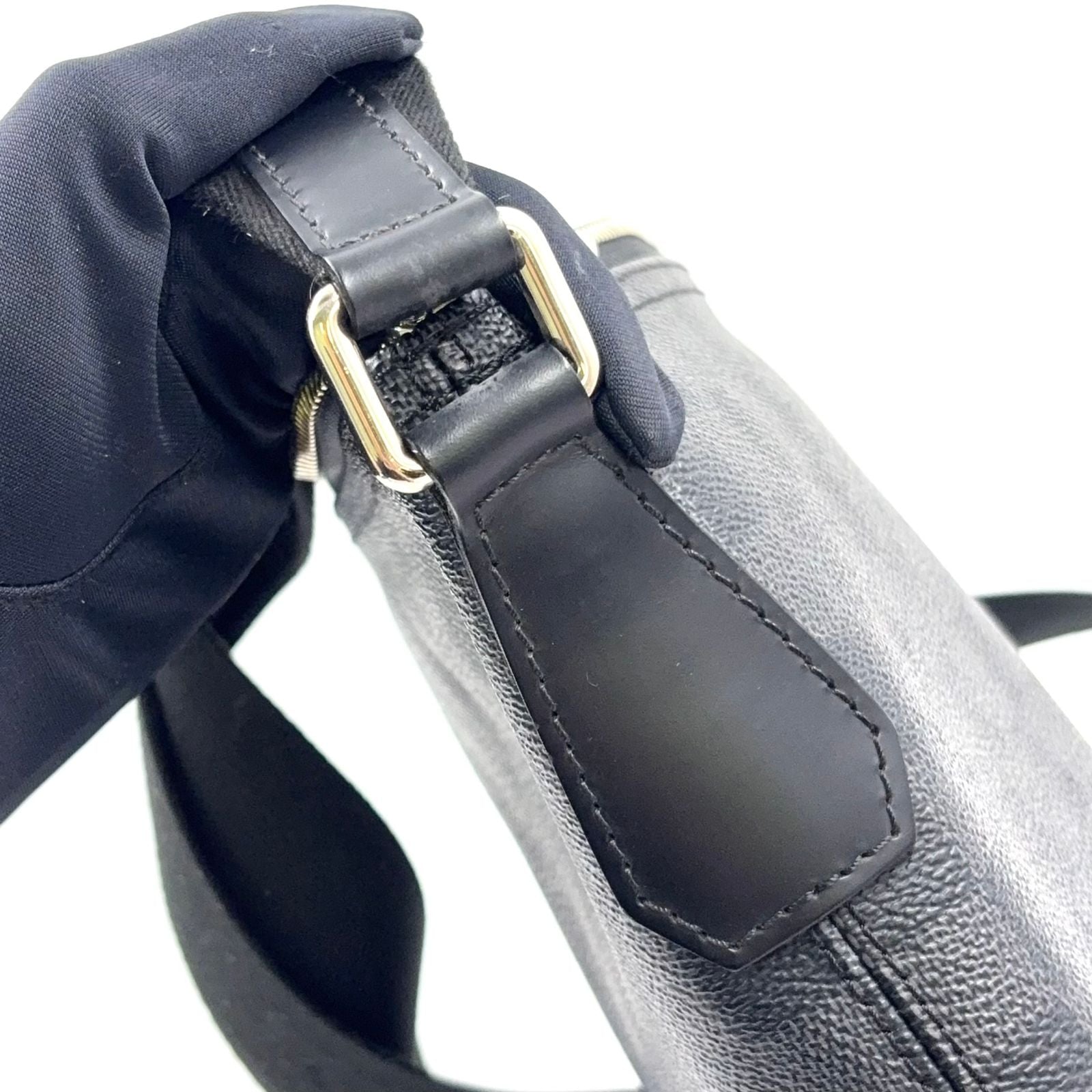 Louis Vuitton Mick PM Damier Graphite Leather Black Shoulder Bag Silver — view 7