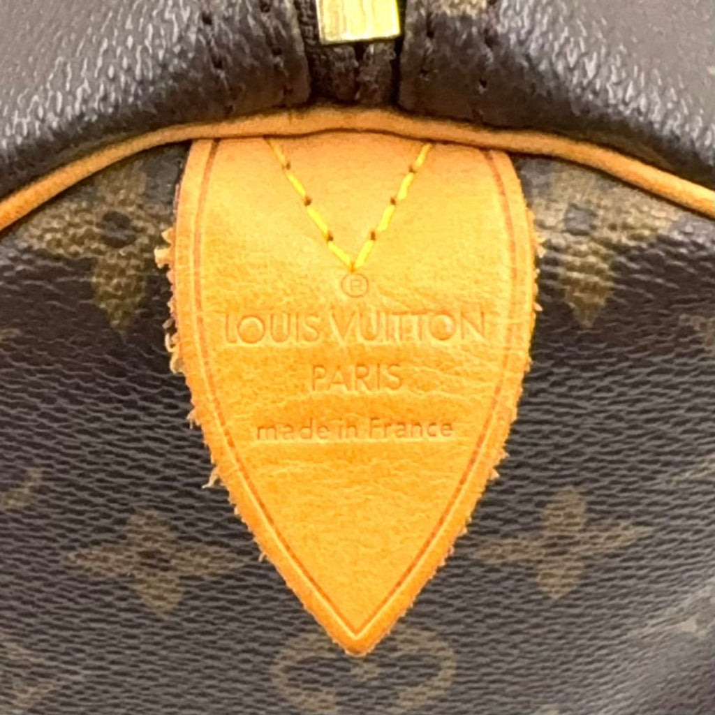 Louis Vuitton Speedy 30 Monogram Leather Brown Handbag Gold — view 4