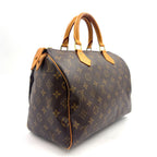 Louis Vuitton Speedy 30 Monogram Leather Brown Handbag Gold — view 2