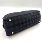 Chanel New Travelline Stand Leather Nylon Black Handbag Gold — view 9