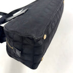 Chanel New Travelline Stand Leather Nylon Black Handbag Gold — view 8
