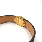 Louis Vuitton Bracelet Monogram Leather Metal Brown Lightbrown Gold — view 6