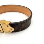 Louis Vuitton Bracelet Monogram Leather Metal Brown Lightbrown Gold — view 7