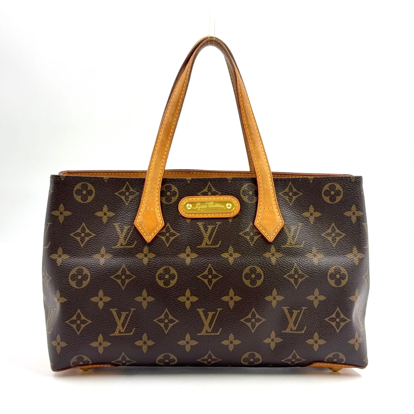 Louis Vuitton Wilshire PM Monogram Leather Brown Handbag Gold