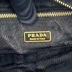 Prada Trianglelogo Plate Nylon Black Shoulder Bag Gold — view 5