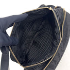 Prada Trianglelogo Plate Nylon Black Shoulder Bag Gold — view 4