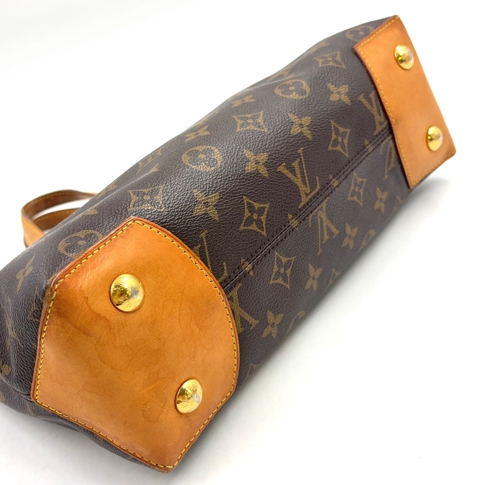 Louis Vuitton Wilshire PM Monogram Leather Brown Handbag Gold — view 5