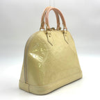 Louis Vuitton Alma PM Monogram Vernis Enamel Light Yellow Handbag Gold — view 2