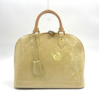 Louis Vuitton Alma PM Monogram Vernis Enamel Light Yellow Handbag Gold