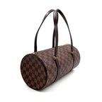 Louis Vuitton Damier Ebene Leather Brown Handbag Gold — view 2