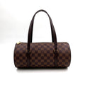 Louis Vuitton Damier Ebene Leather Brown Handbag Gold