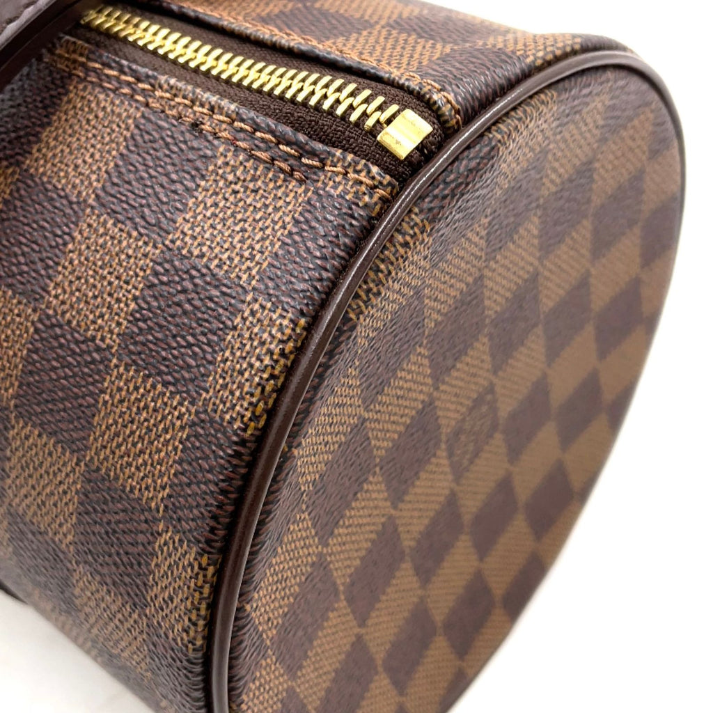 Louis Vuitton Damier Ebene Leather Brown Handbag Gold — view 7