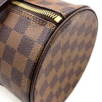 Louis Vuitton Damier Ebene Leather Brown Handbag Gold — view 7
