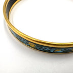Hermes Enamel PM Metal Green Gold Bangle Bracelet — view 6