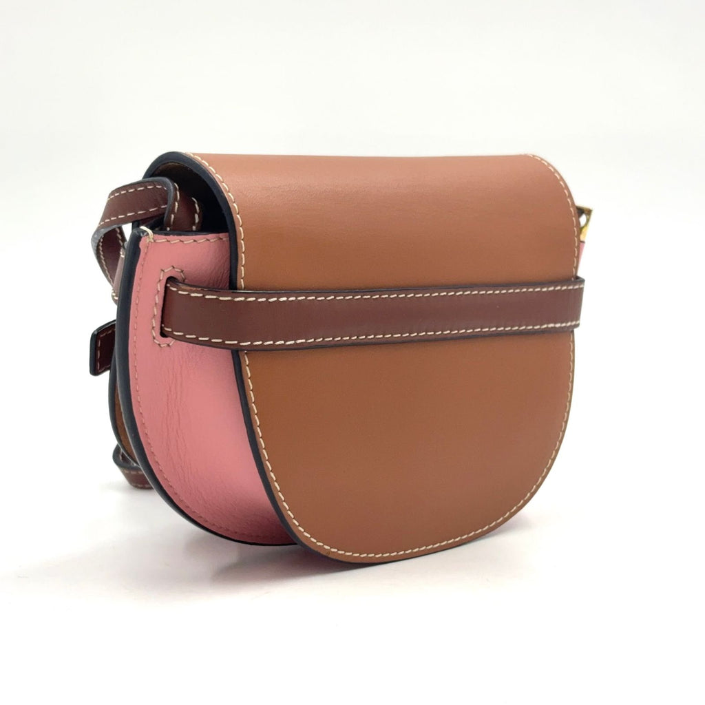 Loewe Mini Leather Pink Brown Shoulder Bag Gold — view 2