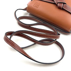 Loewe Mini Leather Pink Brown Shoulder Bag Gold — view 5