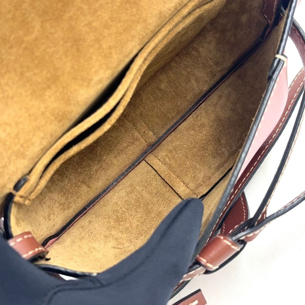 Loewe Mini Leather Pink Brown Shoulder Bag Gold — view 3