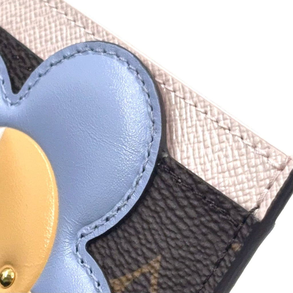 Louis Vuitton Card Holder Vivienne Monogram Correspondence Leather Pink Beige — view 9