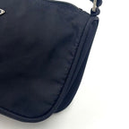 Prada Trianglelogo Plate Tessuto Nylon Pouch Black Handbag Silver — view 6