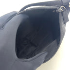 Prada Trianglelogo Plate Tessuto Nylon Pouch Black Handbag Silver — view 3