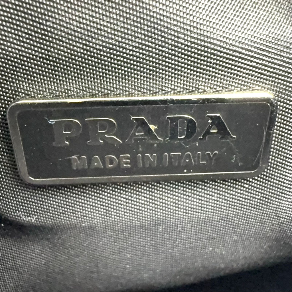 Prada Trianglelogo Plate Tessuto Nylon Pouch Black Handbag Silver — view 4