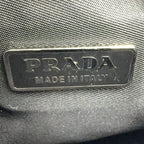 Prada Trianglelogo Plate Tessuto Nylon Pouch Black Handbag Silver — view 4