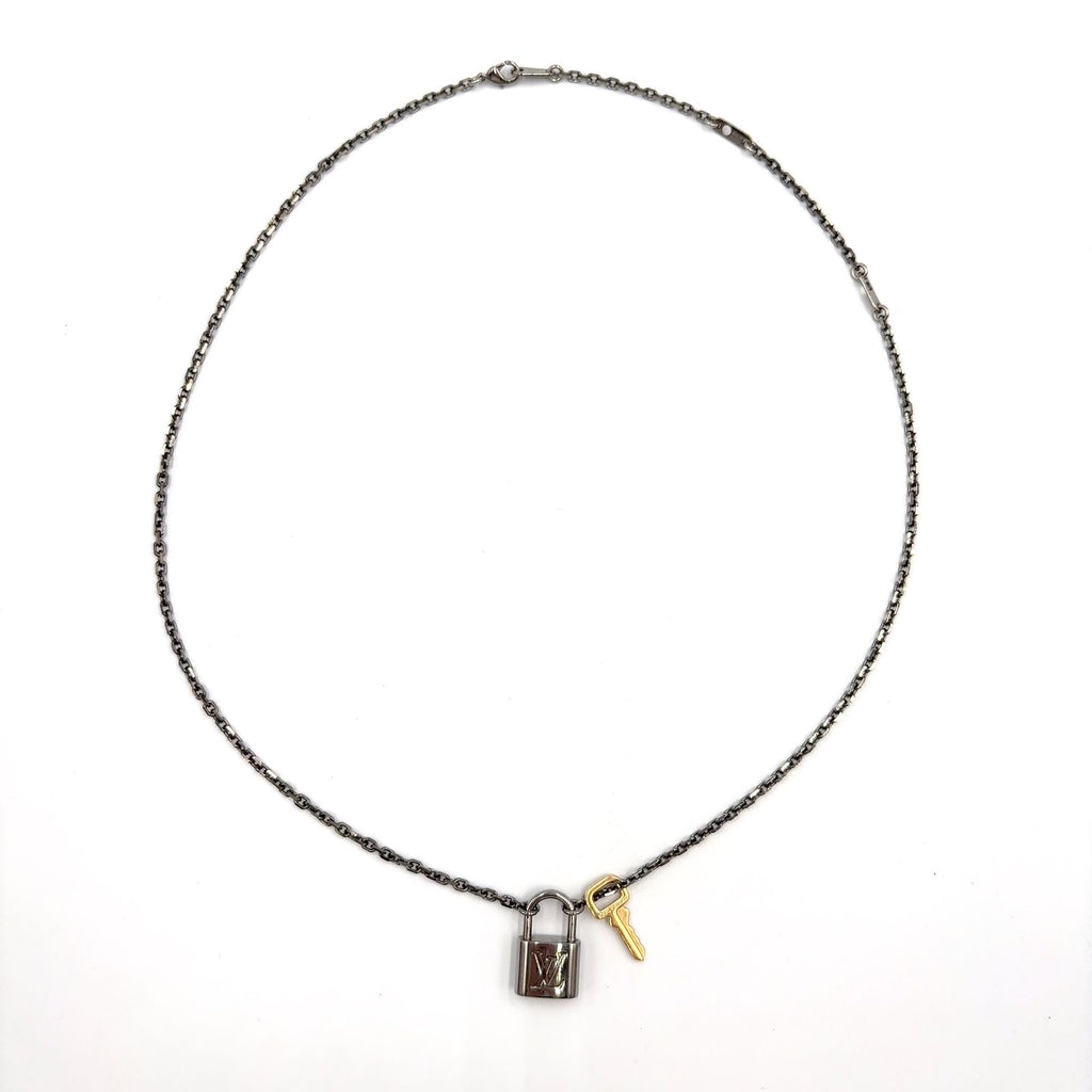 Louis Vuitton Padlock Metal Yellow Gold Black Necklace — view 3