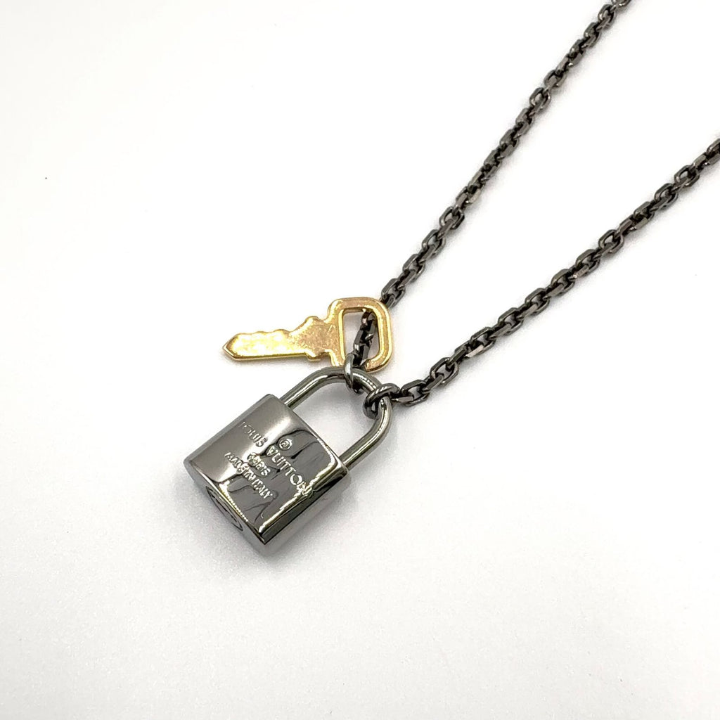 Louis Vuitton Padlock Metal Yellow Gold Black Necklace — view 2