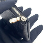 Louis Vuitton Pochette Cles Damier Graphite Leather Black Key Case Silver — view 6