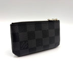 Louis Vuitton Pochette Cles Damier Graphite Leather Black Key Case Silver — view 2