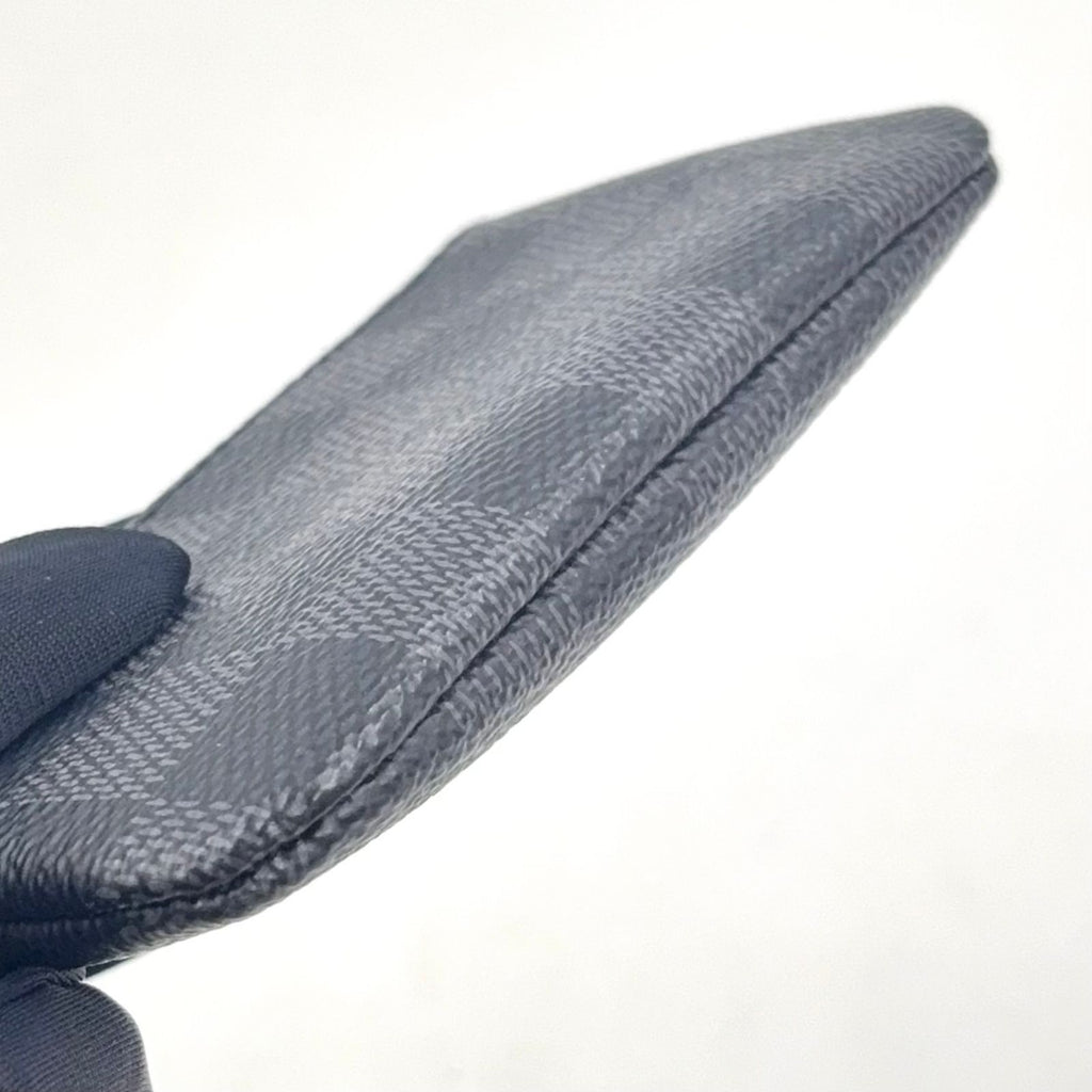Louis Vuitton Pochette Cles Damier Graphite Leather Black Key Case Silver — view 8