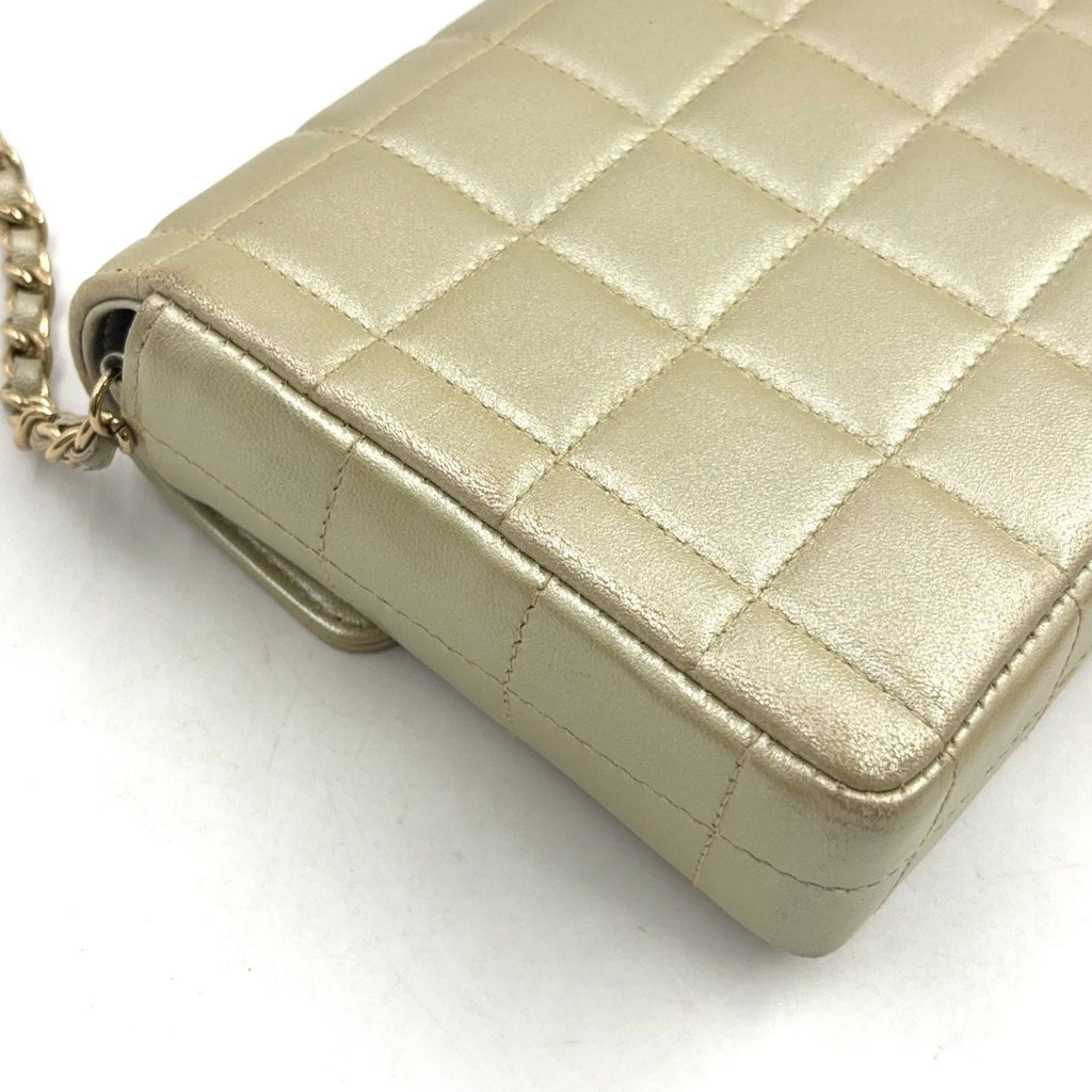 Chanel Chocolate Bar Stand Lambskin Chien Panning Gold Shoulder — view 7