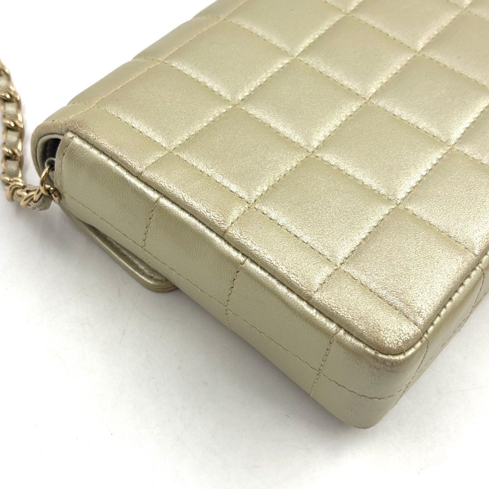 Chanel Chocolate Bar Stand Lambskin Chien Panning Gold Shoulder — view 7
