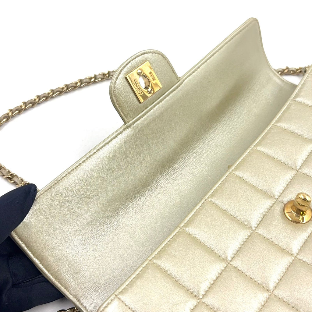 Chanel Chocolate Bar Stand Lambskin Chien Panning Gold Shoulder — view 9