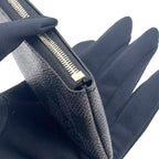 Louis Vuitton Pochette Cles Damier Graphite Leather Black Key Case Silver — view 7