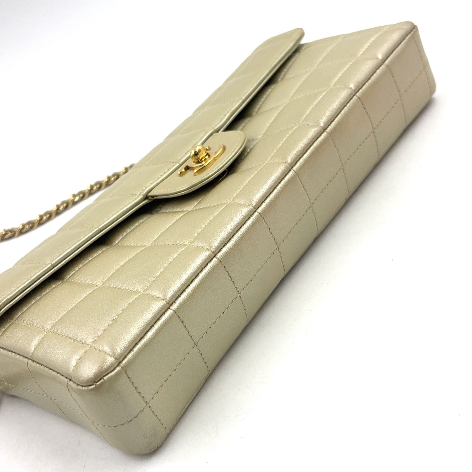 Chanel Chocolate Bar Stand Lambskin Chien Panning Gold Shoulder — view 5
