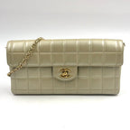 Chanel Chocolate Bar Stand Lambskin Chien Panning Gold Shoulder