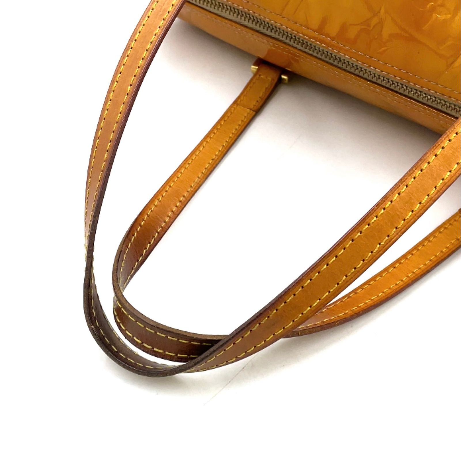 Louis Vuitton Monogram Vernis Leather Enamel Yellow Handbag Gold — view 5